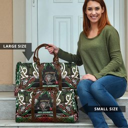 Ngai Tuhoe Aotearoa Meri Kirihimete Travel Bag Maori Kiwi Bird Silver Fern Koru Pattern