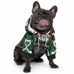 Personalised Ngai Tuhoe Aotearoa Meri Kirihimete Pet Hoodie Maori Kiwi Bird Silver Fern Koru Pattern
