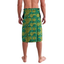 Australia Rugby Kangaroo Lavalava Green Gold Aboriginal Dot Geometry