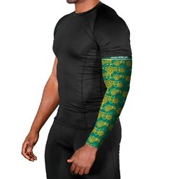 Australia Rugby Kangaroo Arm Sleeves Green Gold Aboriginal Dot Geometry