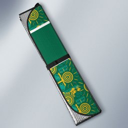 Australia Rugby Kangaroo Auto Sun Shade Green Gold Aboriginal Dot Geometry