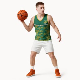 Australia Rugby Kangaroo Basketball Jersey Green Gold Aboriginal Dot Geometry