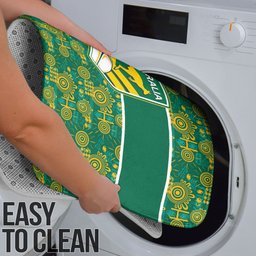 Australia Rugby Kangaroo Bathroom Set Green Gold Aboriginal Dot Geometry