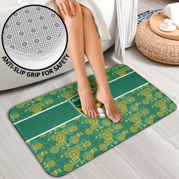 Australia Rugby Kangaroo Bathroom Set Green Gold Aboriginal Dot Geometry