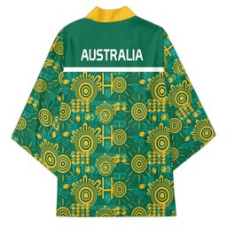 Australia Rugby Kangaroo Kimono Green Gold Aboriginal Dot Geometry