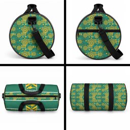 Australia Rugby Kangaroo Duffle Bag Green Gold Aboriginal Dot Geometry