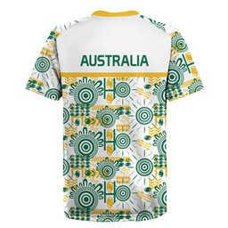 Australia Rugby Kangaroo Rugby Jersey White Aboriginal Dot Geometry