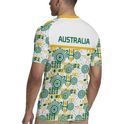 Australia Rugby Kangaroo Rugby Jersey White Aboriginal Dot Geometry