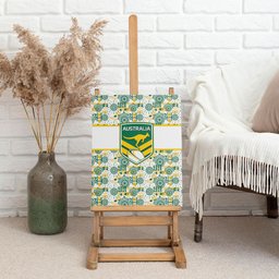 Australia Rugby Kangaroo Canvas Wall Art White Aboriginal Dot Geometry