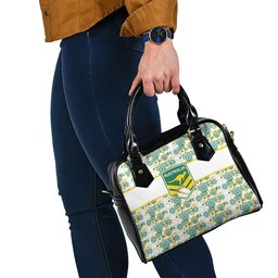 Australia Rugby Kangaroo Shoulder Handbag White Aboriginal Dot Geometry