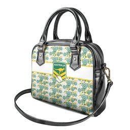 Australia Rugby Kangaroo Shoulder Handbag White Aboriginal Dot Geometry