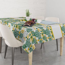 Australia Rugby Kangaroo Tablecloth White Aboriginal Dot Geometry