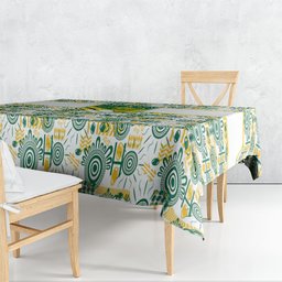 Australia Rugby Kangaroo Tablecloth White Aboriginal Dot Geometry