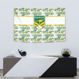 Australia Rugby Kangaroo Tapestry White Aboriginal Dot Geometry