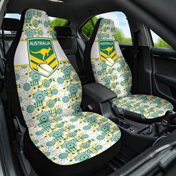 Australia Rugby Kangaroo Car Seat Cover White Aboriginal Dot Geometry