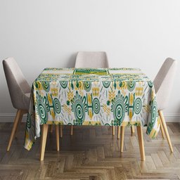 Australia Rugby Kangaroo Tablecloth White Aboriginal Dot Geometry