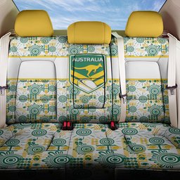 Australia Rugby Kangaroo Back Car Seat Cover White Aboriginal Dot Geometry