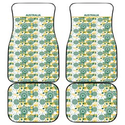 Australia Rugby Kangaroo Car Mats White Aboriginal Dot Geometry