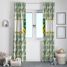 Australia Rugby Kangaroo Window Curtain White Aboriginal Dot Geometry