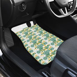 Australia Rugby Kangaroo Car Mats White Aboriginal Dot Geometry