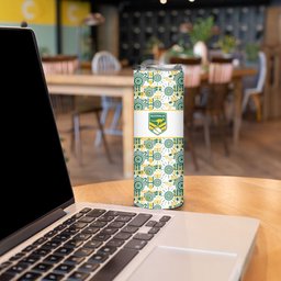 Australia Rugby Kangaroo Skinny Tumbler White Aboriginal Dot Geometry