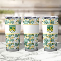 Australia Rugby Kangaroo Tumbler Cup White Aboriginal Dot Geometry