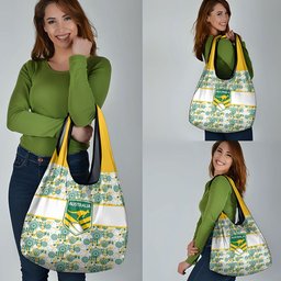 Australia Rugby Kangaroo Grocery Bag White Aboriginal Dot Geometry