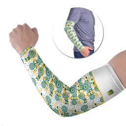 Australia Rugby Kangaroo Arm Sleeves White Aboriginal Dot Geometry