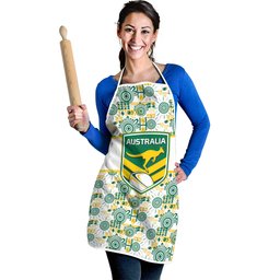 Australia Rugby Kangaroo Apron White Aboriginal Dot Geometry