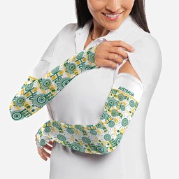 Australia Rugby Kangaroo Arm Sleeves White Aboriginal Dot Geometry
