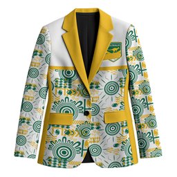 Australia Rugby Kangaroo Blazer White Aboriginal Dot Geometry