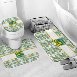 Australia Rugby Kangaroo Bathroom Set White Aboriginal Dot Geometry
