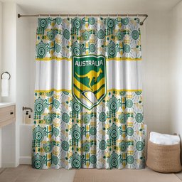 Australia Rugby Kangaroo Bathroom Set White Aboriginal Dot Geometry