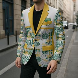 Australia Rugby Kangaroo Blazer White Aboriginal Dot Geometry
