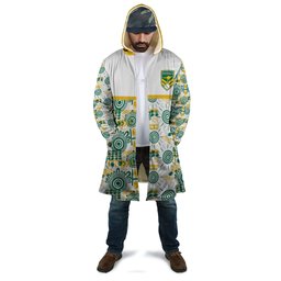 Australia Rugby Kangaroo Cloak White Aboriginal Dot Geometry