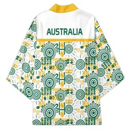 Australia Rugby Kangaroo Kimono White Aboriginal Dot Geometry