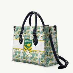 Australia Rugby Kangaroo Leather Bag White Aboriginal Dot Geometry