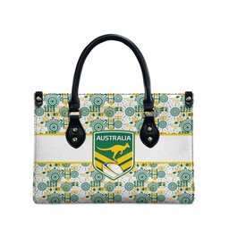 Australia Rugby Kangaroo Leather Bag White Aboriginal Dot Geometry