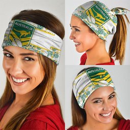 Australia Rugby Kangaroo Neck Gaiter White Aboriginal Dot Geometry