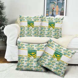 Australia Rugby Kangaroo Pillow Cover White Aboriginal Dot Geometry