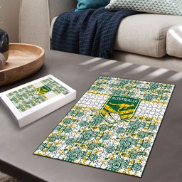 Australia Rugby Kangaroo Puzzle White Aboriginal Dot Geometry