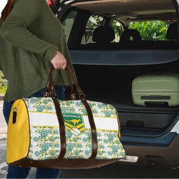 Australia Rugby Kangaroo Travel Bag White Aboriginal Dot Geometry