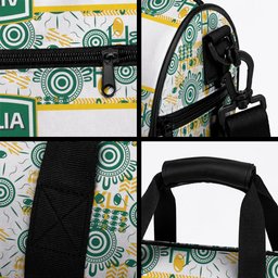 Australia Rugby Kangaroo Duffle Bag White Aboriginal Dot Geometry
