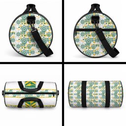Australia Rugby Kangaroo Duffle Bag White Aboriginal Dot Geometry