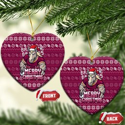 Brisbane Broncos Christmas Ceramic Ornament Australian Rugby Fans - Pixelated Ugly Xmas Pattern Mascot Santa