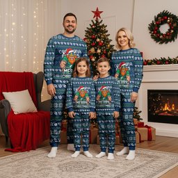 Personalized Canberra Raiders Christmas Pajama Set Australian Rugby Fans - Pixelated Ugly Xmas Pattern Mascot Santa