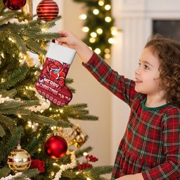 Dolphins Christmas Stocking Australian Rugby Fans - Pixelated Ugly Xmas Pattern Mascot Santa