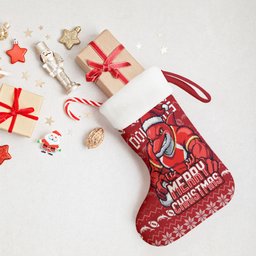 Dolphins Christmas Stocking Australian Rugby Fans - Pixelated Ugly Xmas Pattern Mascot Santa