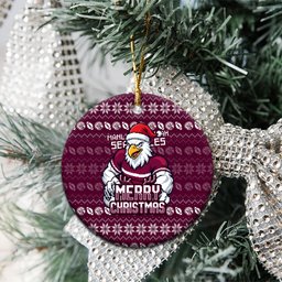 Sea Eagles Christmas Ceramic Ornament Australian Rugby Fans - Pixelated Ugly Xmas Pattern Mascot Santa
