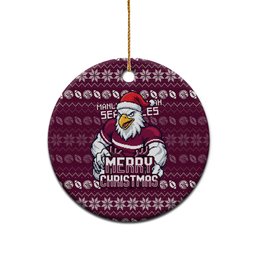 Sea Eagles Christmas Ceramic Ornament Australian Rugby Fans - Pixelated Ugly Xmas Pattern Mascot Santa